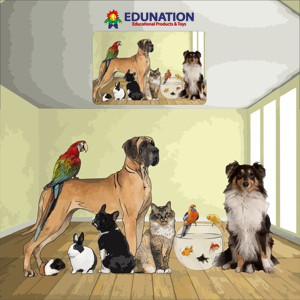Wooden Puzzle Frame picture - 15pc Pets Edunation South Africa Square Frame Puzzles