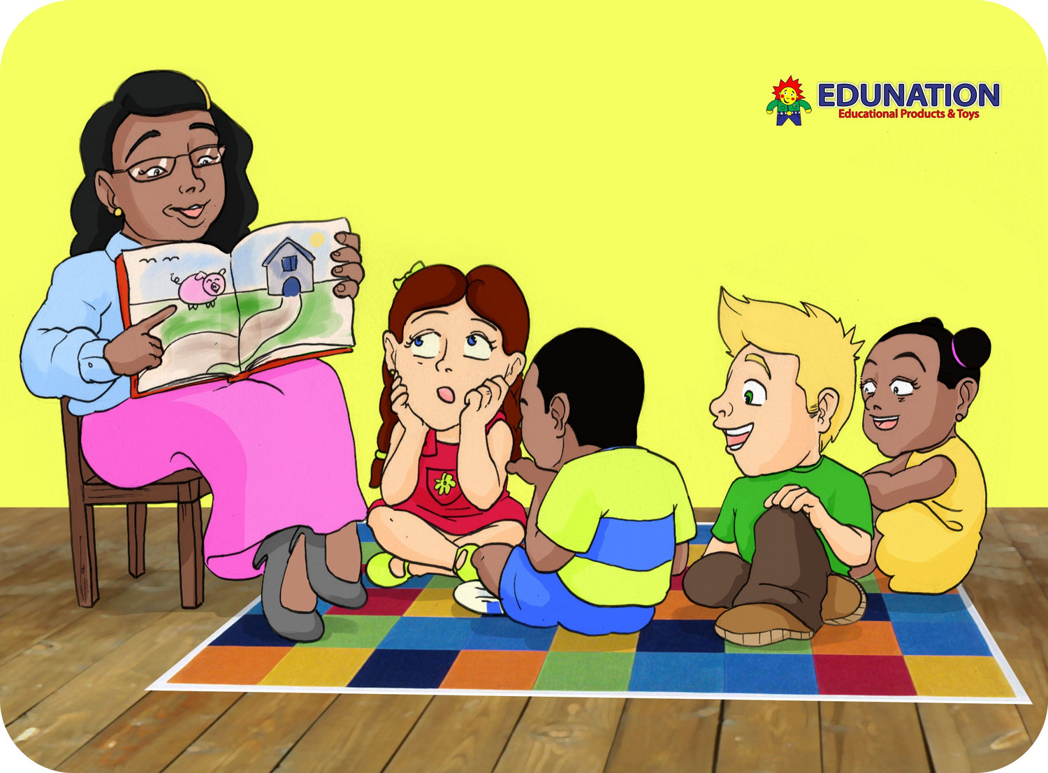 Wooden Puzzle Frame A4 - 30pc Reading Time 2 Edunation South Africa A4 Frame Puzzles