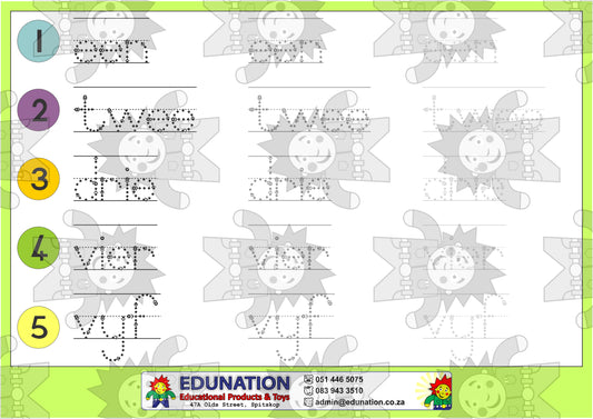 Een - tien - Getal Name -Double Sided - Edunation South Africa