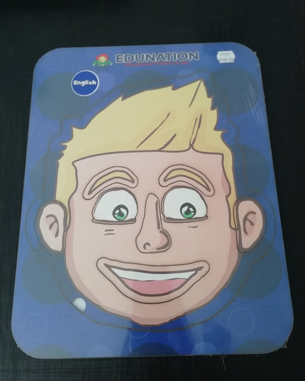 Wooden Puzzle Frame - Face Boy English Edunation South Africa Body and Face Puzzles