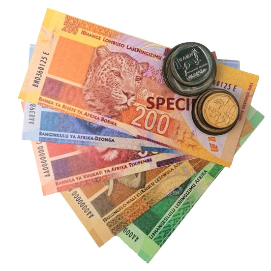 Play Money Set  20 Notes and 35 Coins
