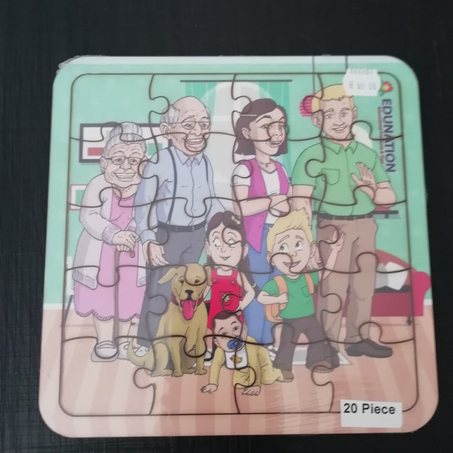 Wooden Puzzle Frame Jig - 20pc Family 1 Edunation South Africa Square Frame Puzzles