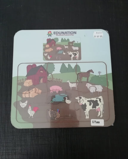 Wooden Puzzle Frame picture - 6pc Farm