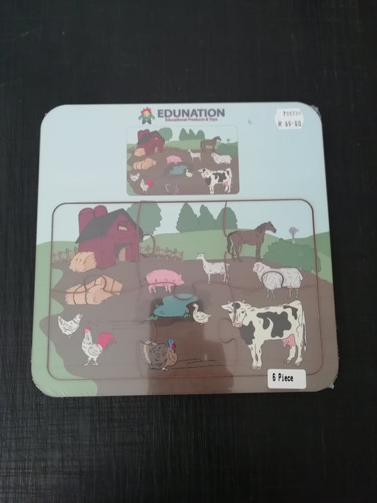 Wooden Puzzle Frame picture - 6pc Farm