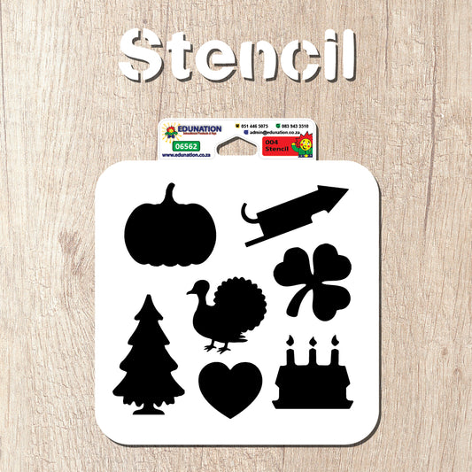 004 Stencil 16x16cm Festive Symbols