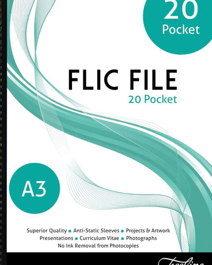 Display Flic File - A3 - Soft Cover - 20 Pockets - Flic File - Treeline