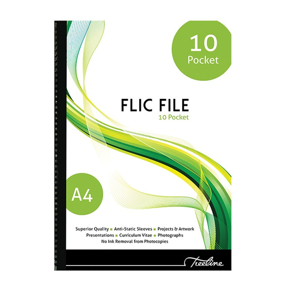 File Fiack Display Flic File - A4 - Soft Cover - 10 Pockets - Flic File -Treeline ...
