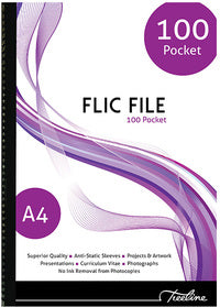 Display Flic File - A4 - Soft Cover -  100 Pockets - Flic File - Treeline