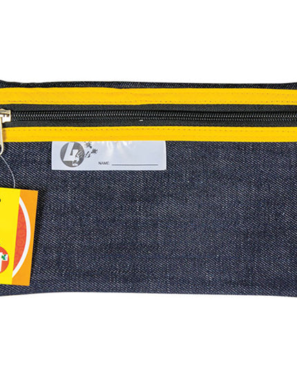 Pencil Bag - Denim 22cm Yellow
