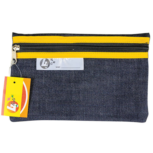 Pencil Bag - Denim 22cm Yellow