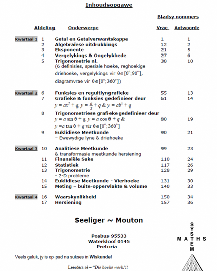 Boek PracMaths Graad 10 Afr