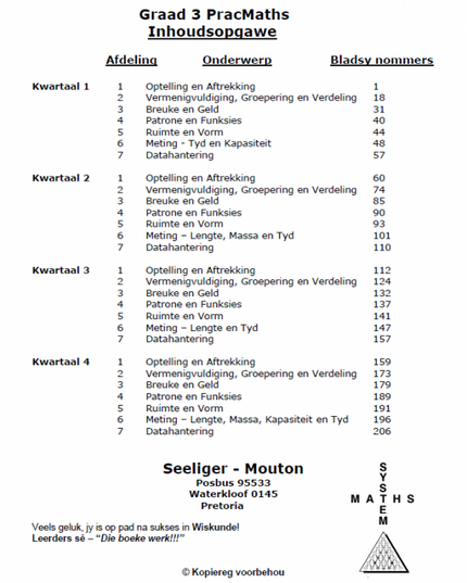 Edunation South Africa Boek PracMaths Graad 3 Afr
