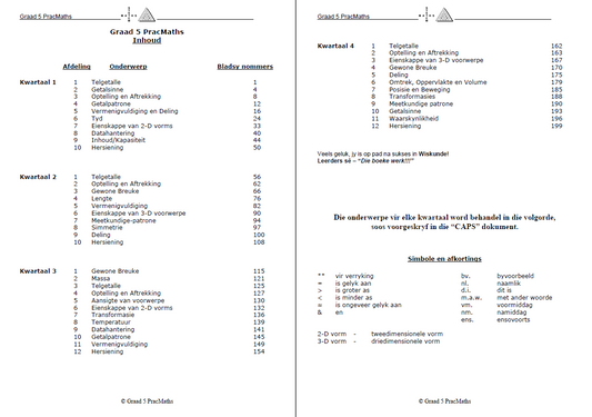 Boek PracMaths Graad 5 Afr