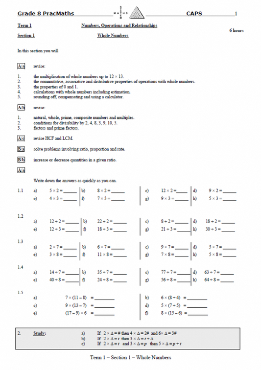 Book PracMaths Grade 8 Eng