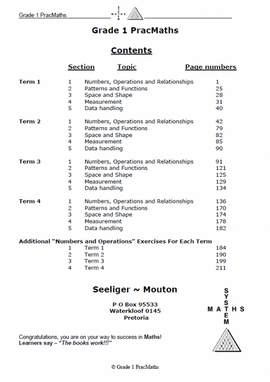 Book PracMaths Grade 1 Eng