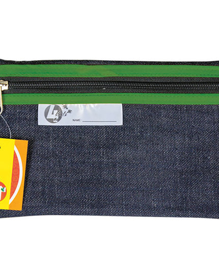 Pencil Bag - Denim 22cm Green