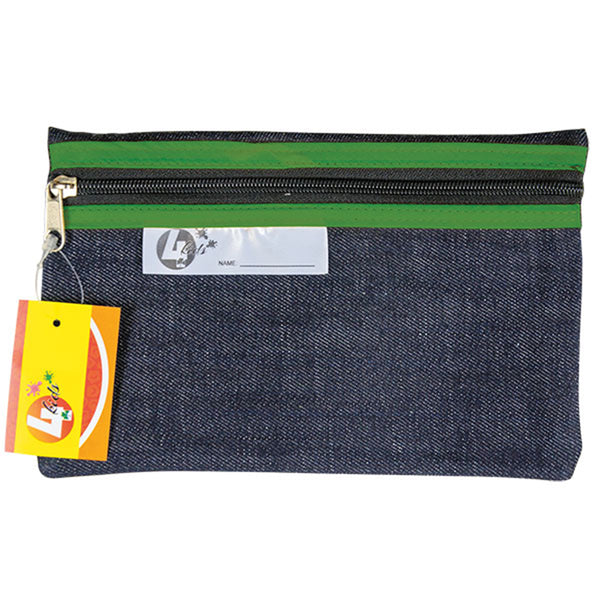 Pencil Bag - Denim 22cm Green