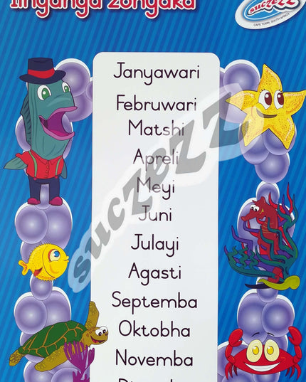 Poster - Iinyanga Zonyaka (Months of the year) - Xhosa