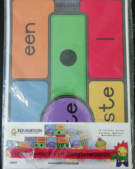 Hooftelwoorde & Rangtelwoorde Kaarte - A4 Ed Edunation South Africa Teacher Tools