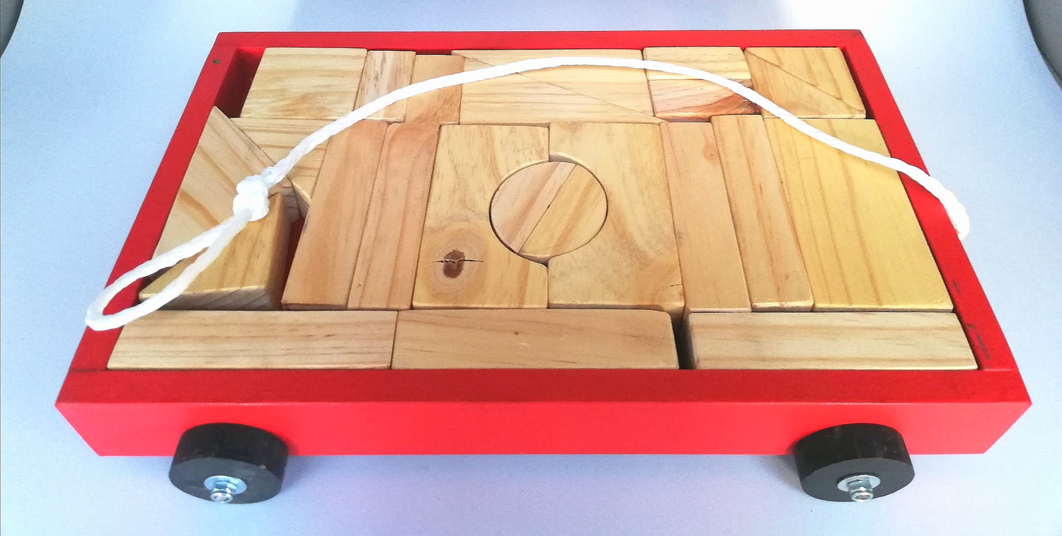 Wooden Block Trolley with 23 blocks - Edunation South Africa