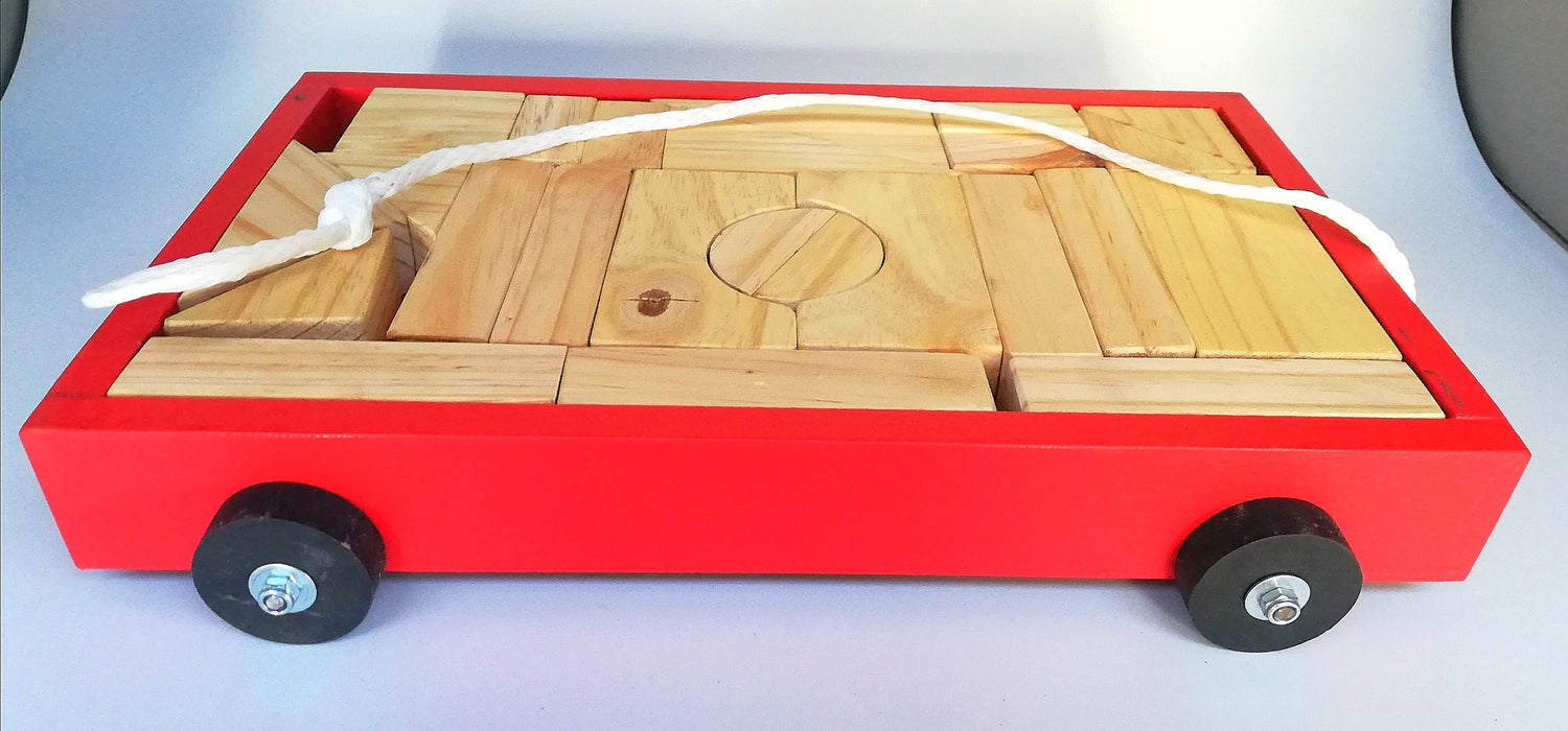 Wooden Block Trolley with 23 blocks - Edunation South Africa