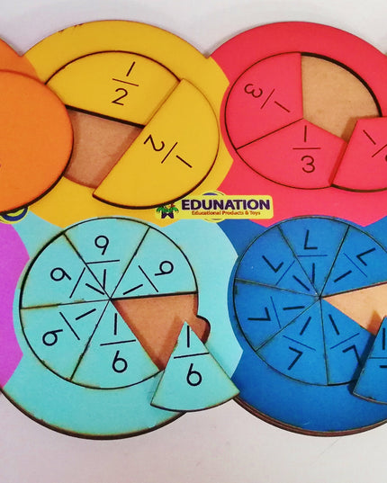 Fraction Wooden Board Circle - Edunation South Africa