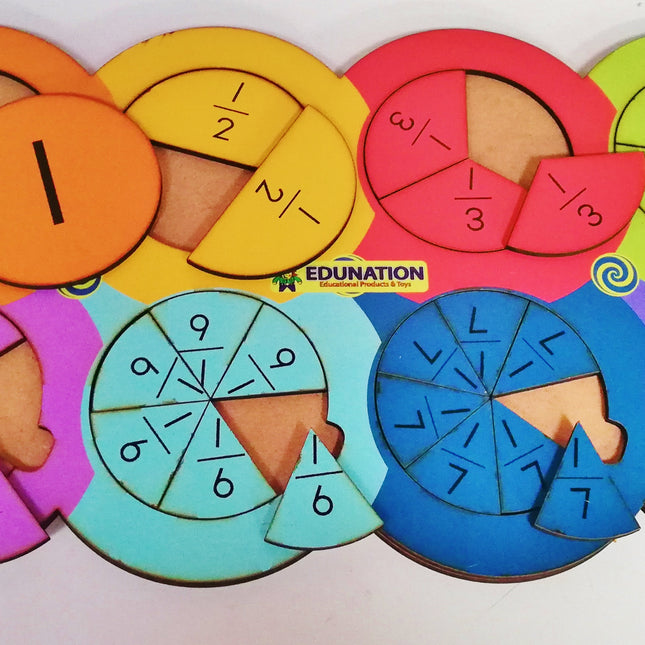 Fraction Wooden Board Circle - Edunation South Africa