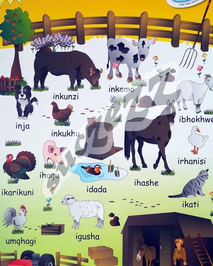Poster - Izilwanyana (Farm Animals) - Xhosa