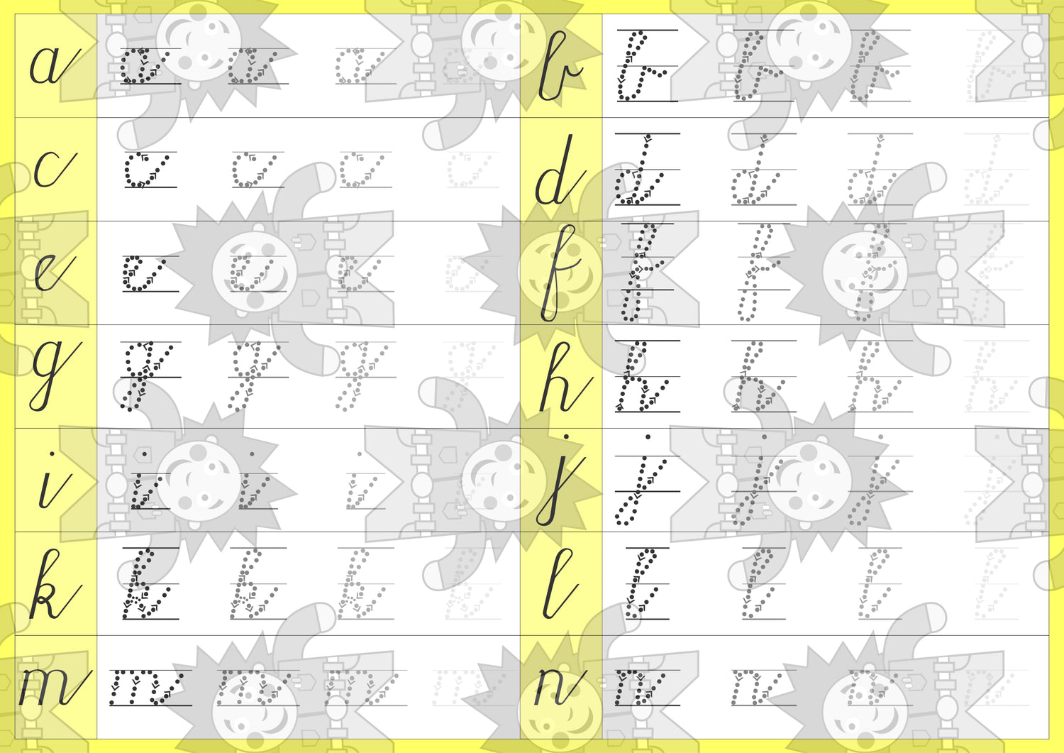 Cursive a-z writing -Double Sided - Edunation South Africa