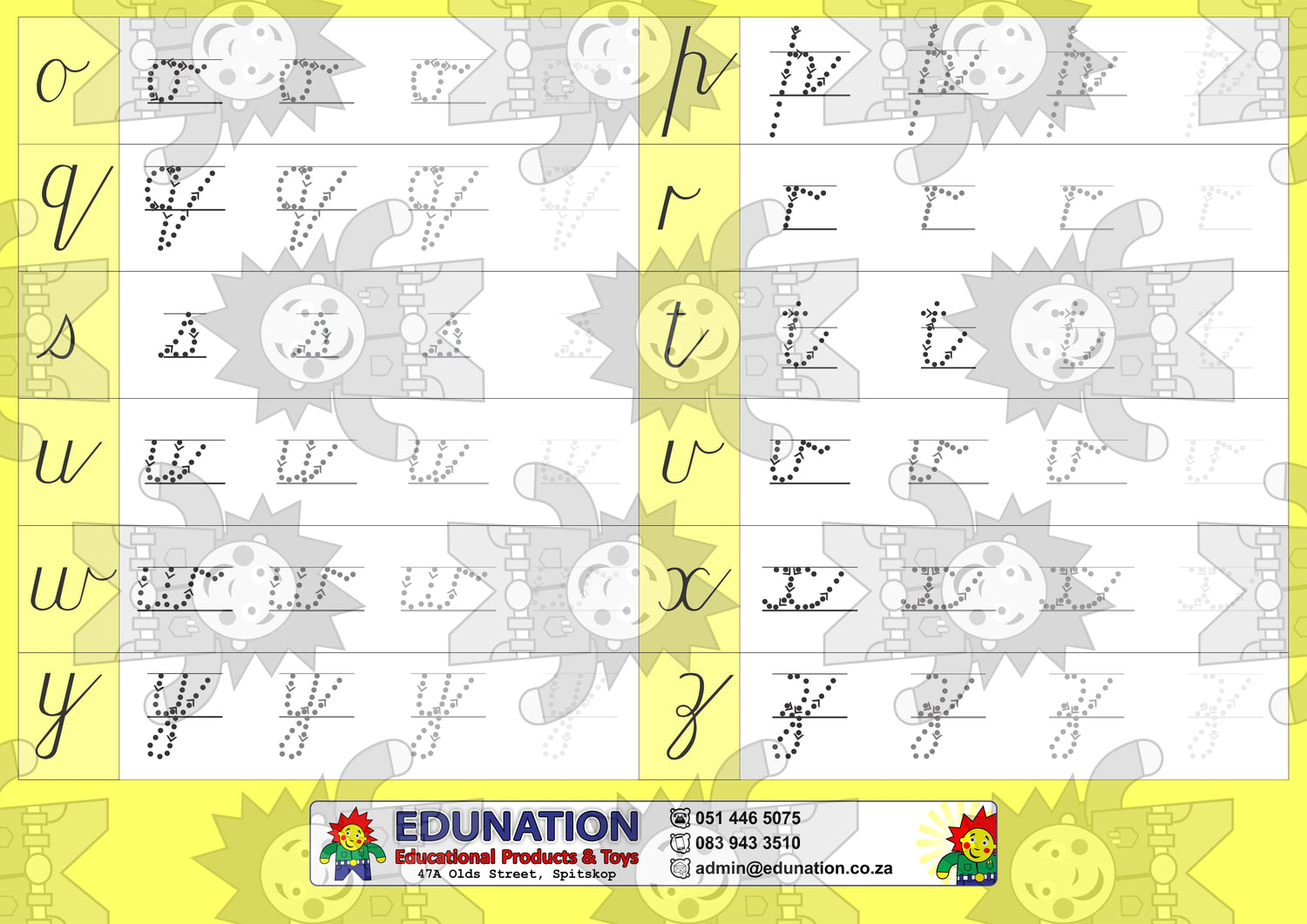 Cursive a-z writing -Double Sided - Edunation South Africa