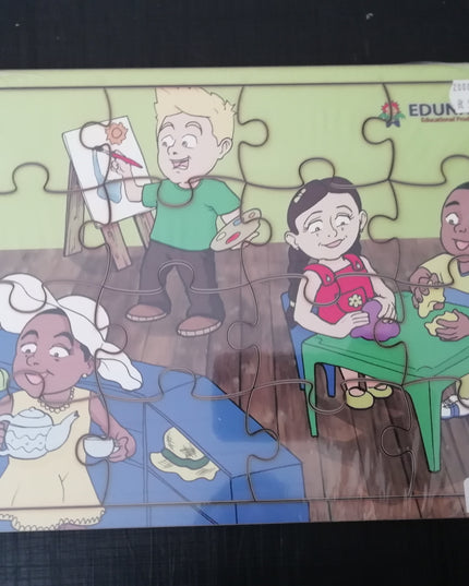 Wooden Puzzle Frame A4 - 16pc Dough & Paint Play Edunation South Africa A4 Frame Puzzles