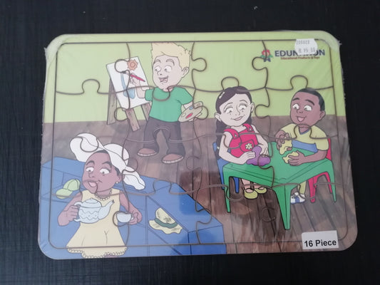 Wooden Puzzle Frame A4 - 16pc Dough & Paint Play Edunation South Africa A4 Frame Puzzles