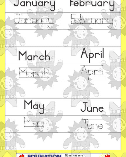 Months of the year - Double Sided - Edunation South Africa