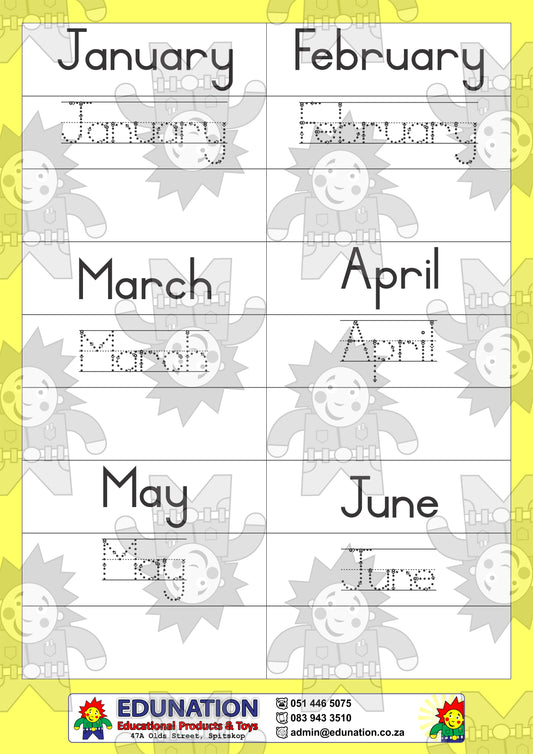 Months of the year - Double Sided - Edunation South Africa