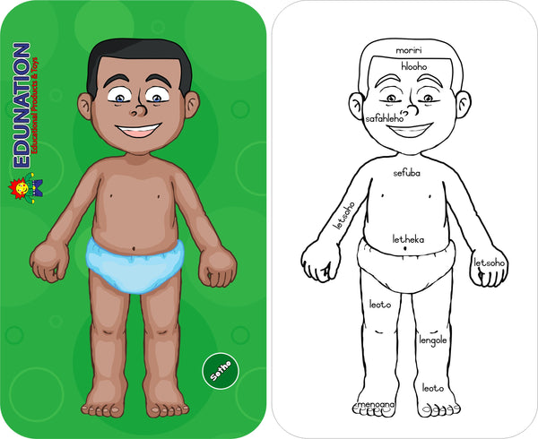 Wooden Puzzle Frame - Body Boy Sotho Edunation South Africa Body and Face Puzzles
