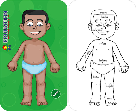 Wooden Puzzle Frame - Body Boy Sotho Edunation South Africa Body and Face Puzzles