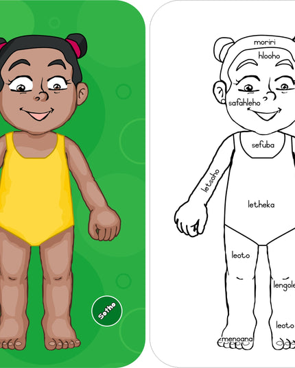 Wooden Puzzle Frame - Body Girl Sotho Edunation South Africa Body and Face Puzzles