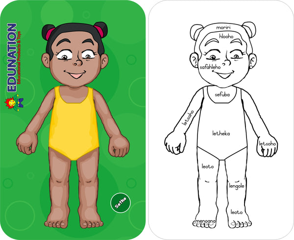 Wooden Puzzle Frame - Body Girl Sotho Edunation South Africa Body and Face Puzzles