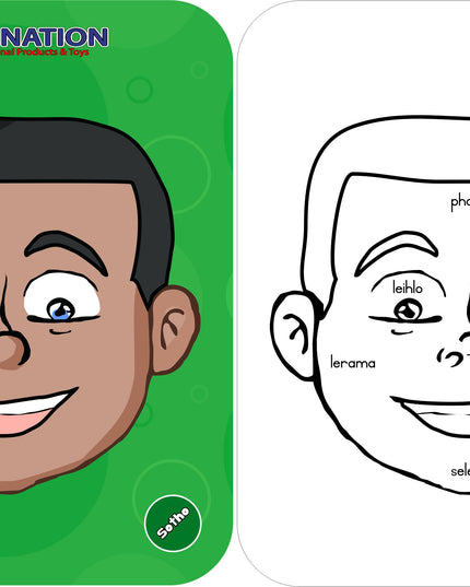 Wooden Puzzle Frame - Face Boy Sotho Edunation South Africa Body and Face Puzzles