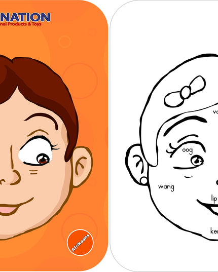 Wooden Puzzle Frame - Face Girl Afrikaans Edunation South Africa Body and Face Puzzles