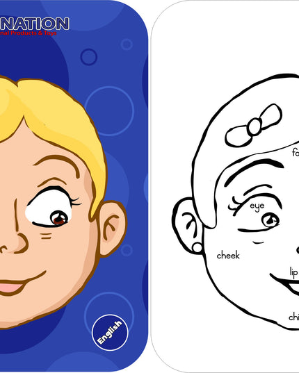 Wooden Puzzle Frame - Face Girl English Edunation South Africa Body and Face Puzzles