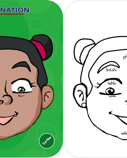 Wooden Puzzle Frame - Face Girl Sotho Edunation South Africa Body and Face Puzzles