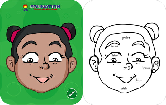 Wooden Puzzle Frame - Face Girl Sotho Edunation South Africa Body and Face Puzzles