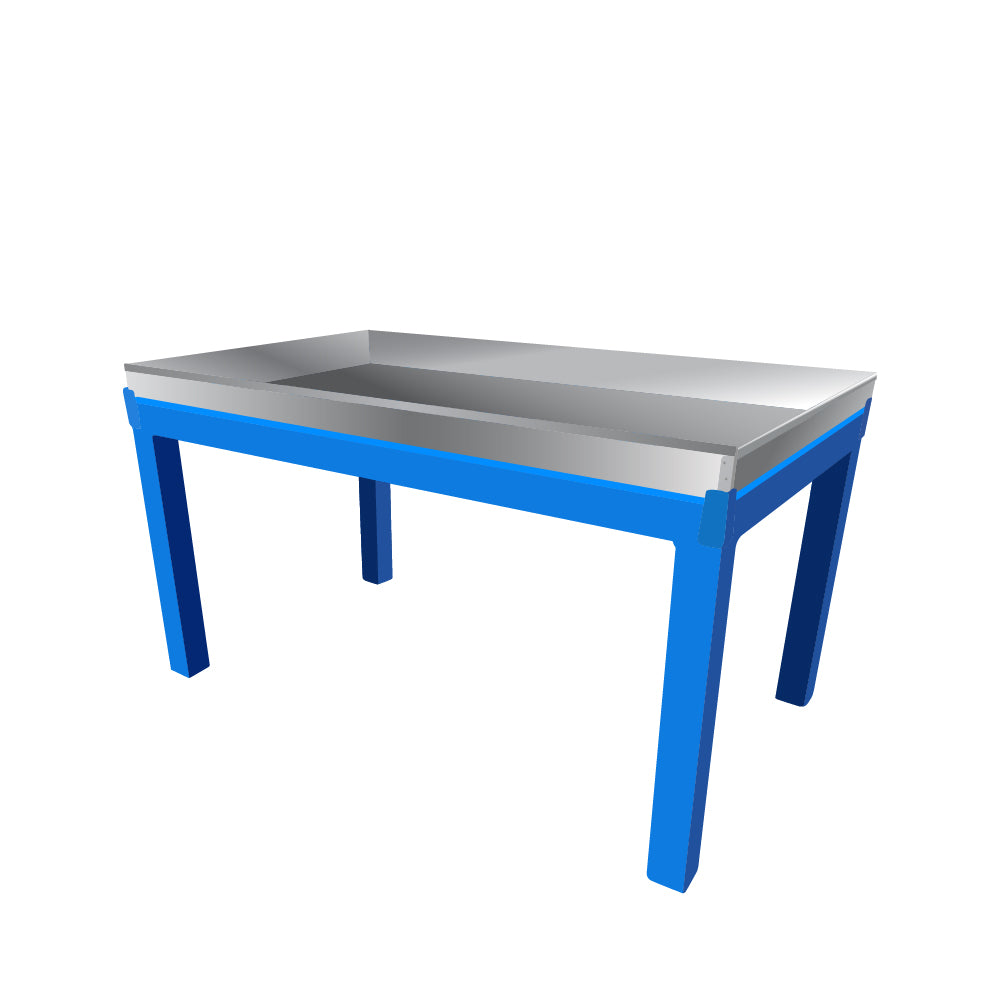 Steel Table with galvanised pan, (courier costs do not apply contact for quotation)