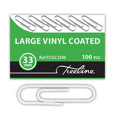 Paper Clips 33mm 100 pieces Vinyl Coated