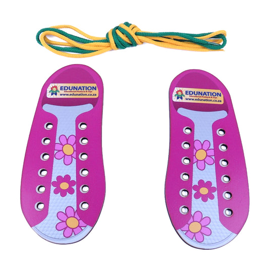 Lacing Shoes Pink + 2 Laces - Wooden