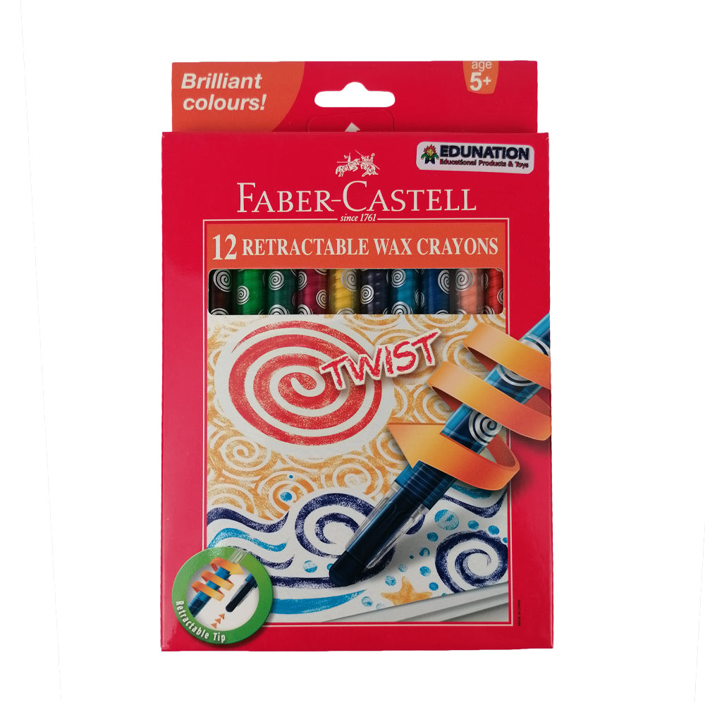Retractable Crayons Rochle Retractable Twist Crayons Faber Castell - 12's Edunation South Africa