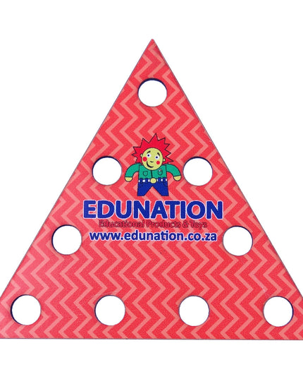 Wooden Threading Shape - Triangle - Orange