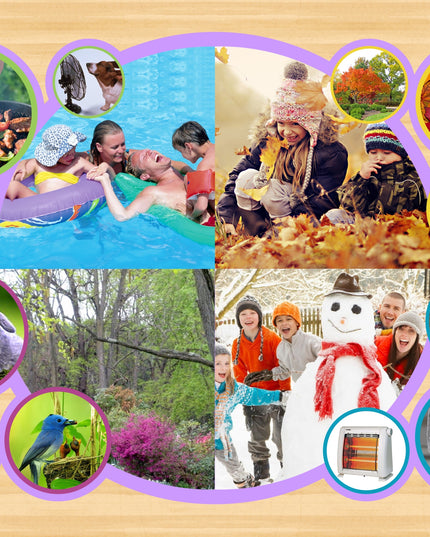 Wooden Puzzle Frame A4  - 16pc Seasons Edunation South Africa A4 Frame Puzzles