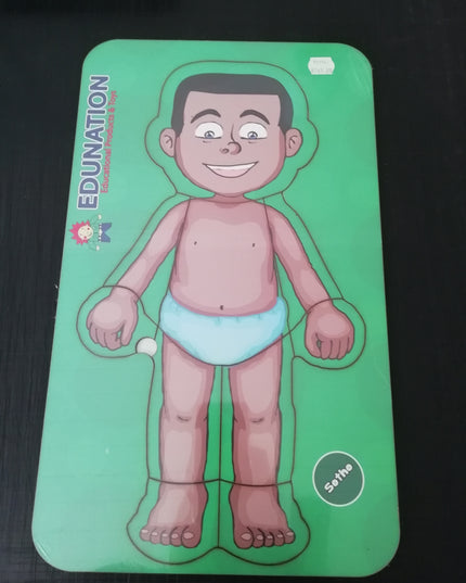 Wooden Puzzle Frame - Body Boy Sotho Edunation South Africa Body and Face Puzzles